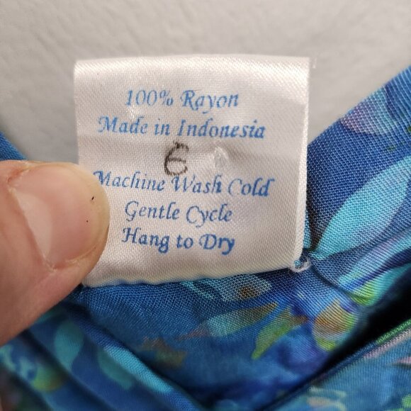 Vintage Fantastic Voyage Womens Sleeveless Top Size Large Blue Floral Retro Y2K - Picture 5 of 6